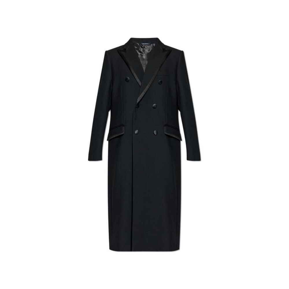 Wool coat with single vent